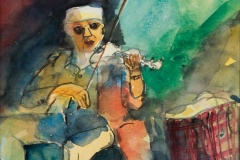 Piet Snellaars "Violist in corridor"